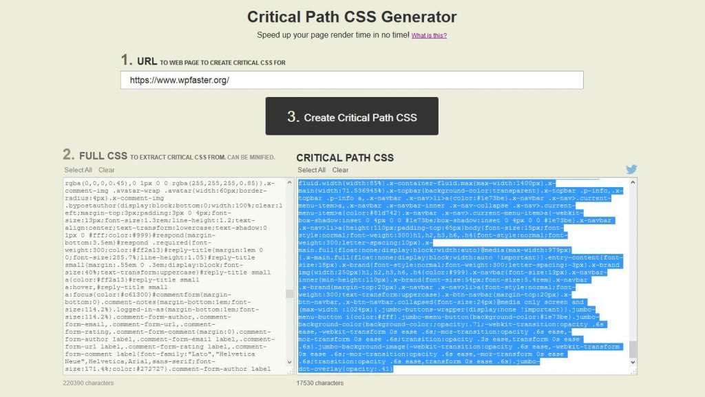 Critical CSS Path Generator 2